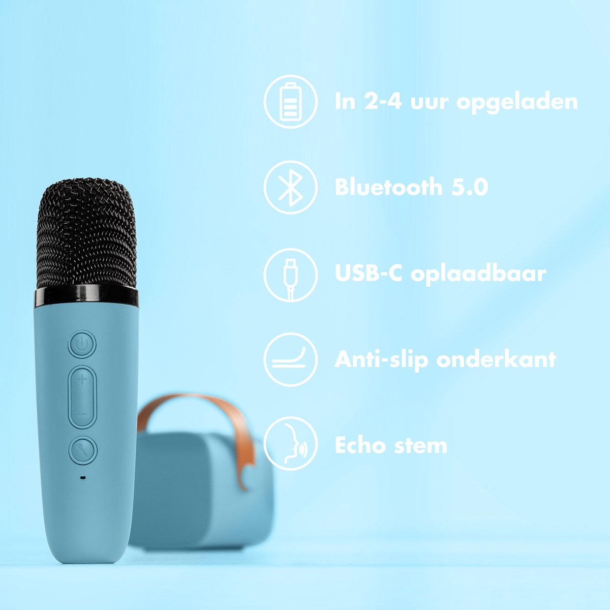 imoshion Karaoke Set - Met Bluetooth Speaker en Draadloze Microfoon - Karaokeset voor Volwassenen en Kinderen — afbeelding 9