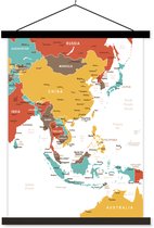 Carte de l' Asie en différentes couleurs 120x160 cm XXL / Groot format!