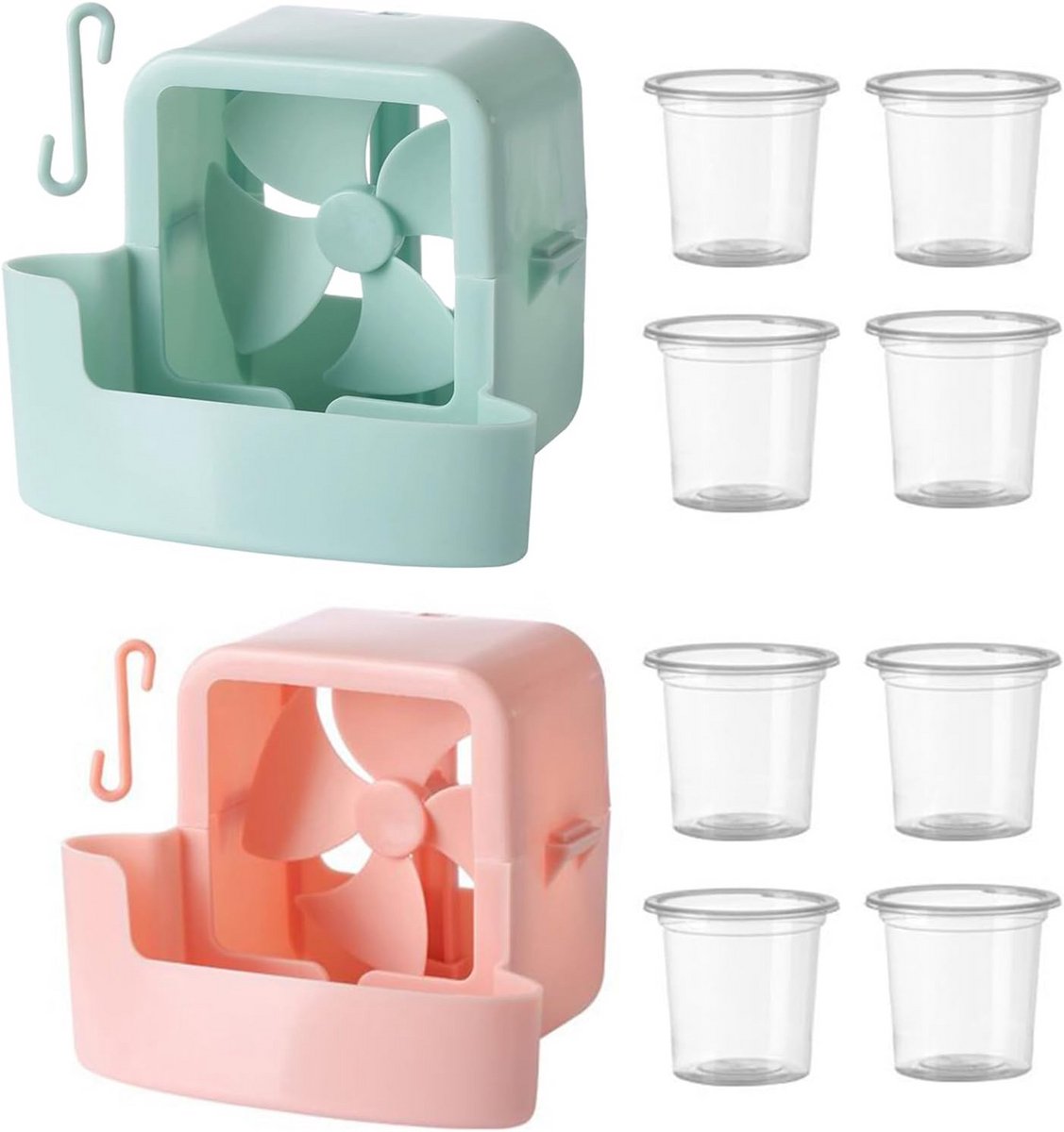 Ventilator Koeladapter met Mistfunctie en Hangbare IJsbox Accessoires
