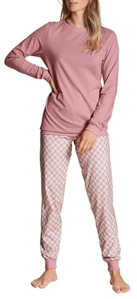Dames Pyjamaset met Geribbelde Manchetten