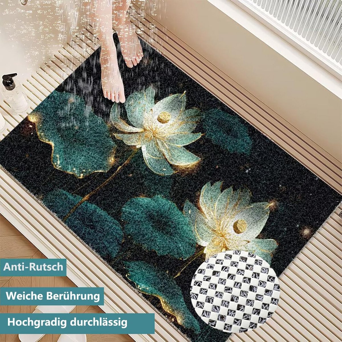 Antislip Douchemat PVC met Afvoergaten voor Douche en Badkamer