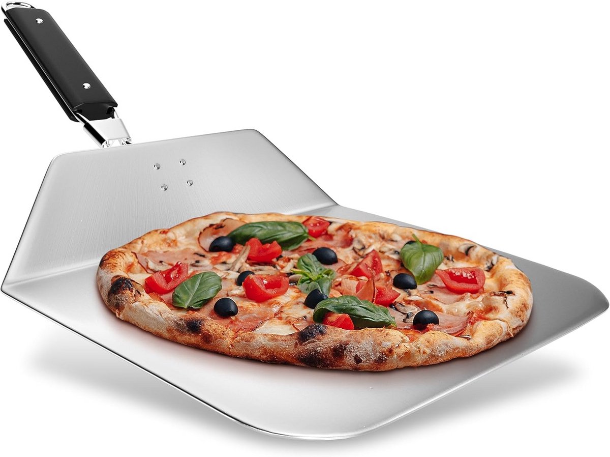 Pizzaschep RVS met Inklapbare Handgreep voor Professioneel Bakken