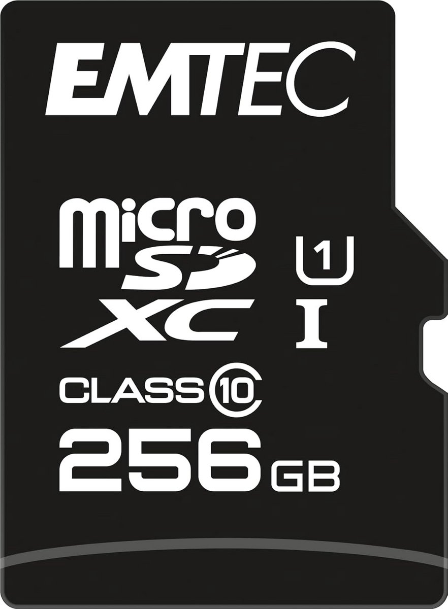 Snelle 256 GB MicroSDXC Kaart Klasse 10 U1 met Adapter voor Smartphone en Tablet