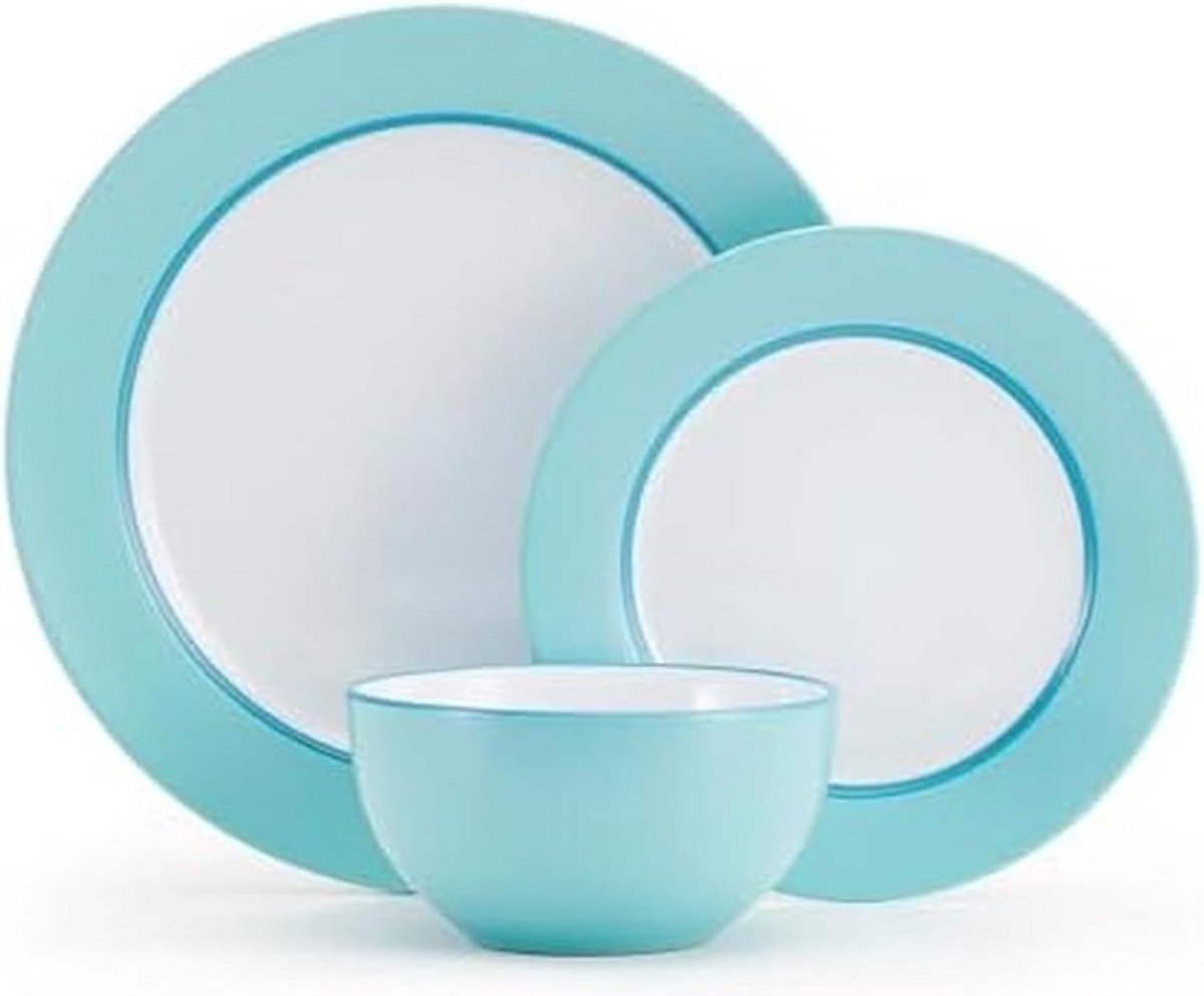 12-delige Serviesset voor 4 Personen – Modern Servies Set in Teal