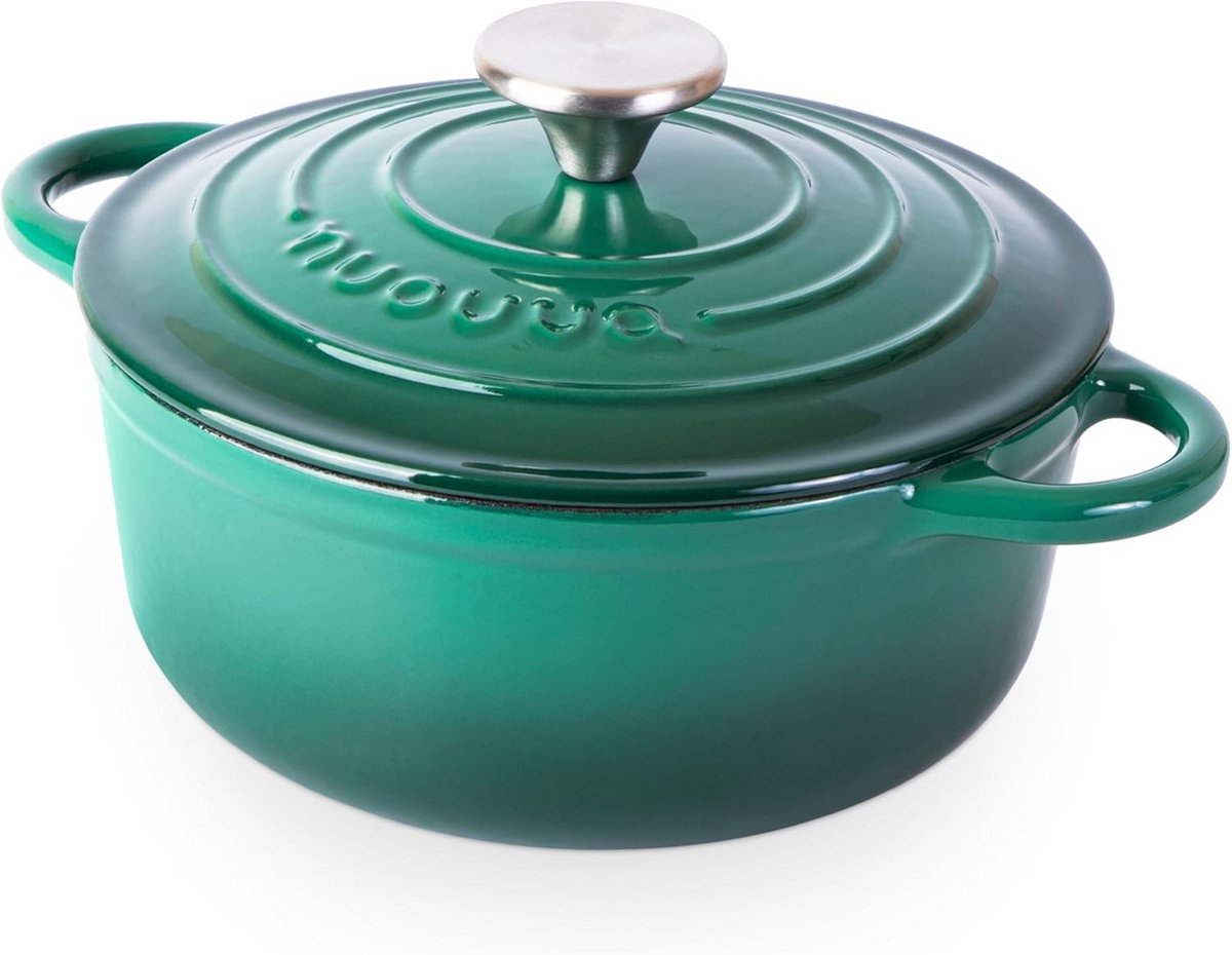 Gietijzeren braadpan met deksel - Anti-aanbak & Ovenbestendig - Stoofpan