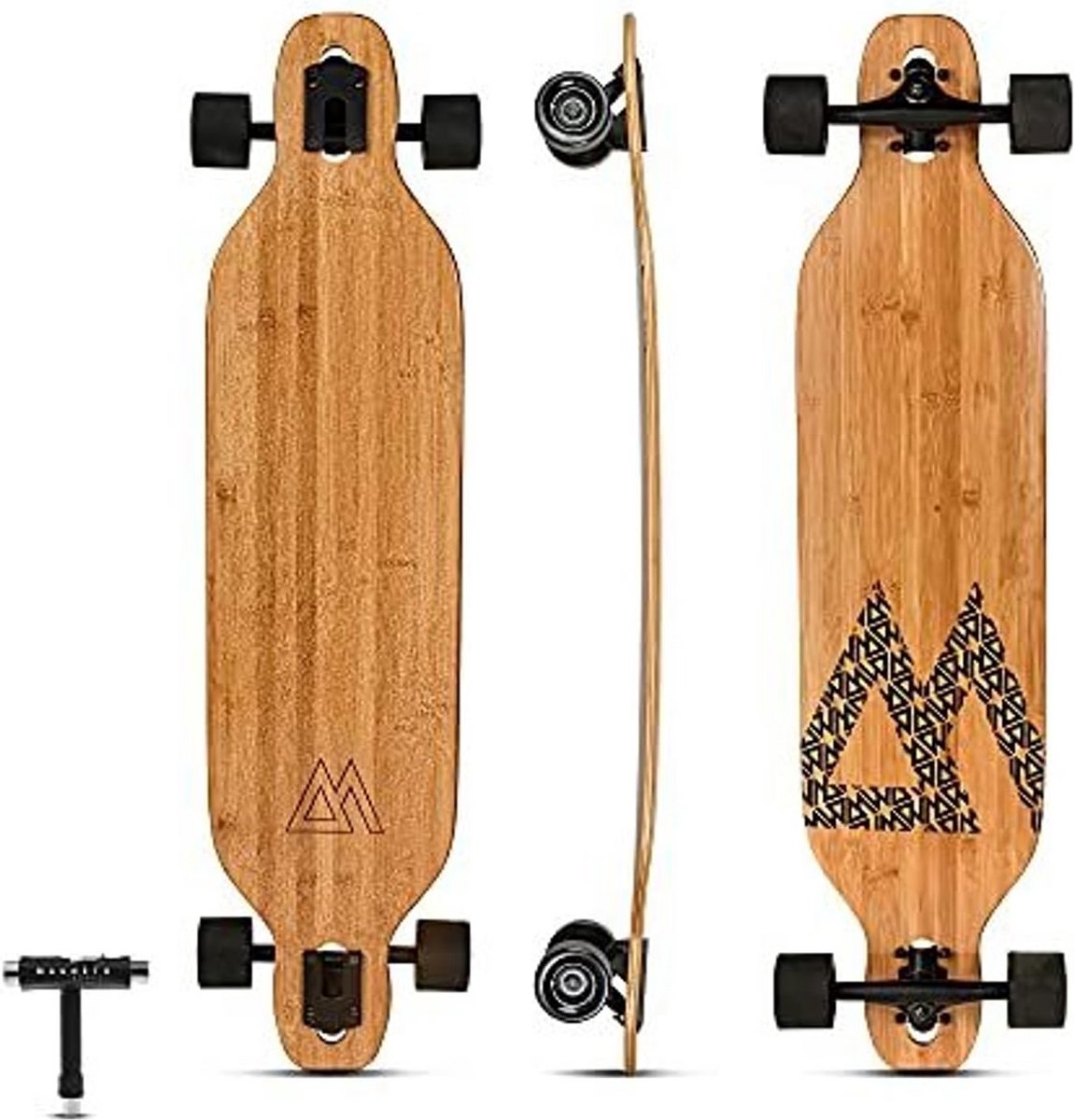 Drop Through Longboard 38,5 inch - Bamboe Hout - Geschikt voor Carven, Cruisen & Downhill