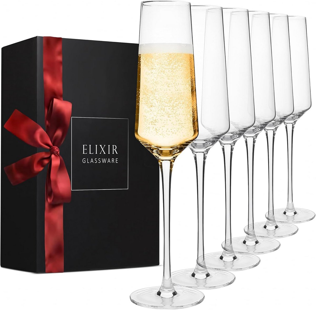 Set van 6 Klassieke Champagneglazen 170 ml - Elegante Kristallen Wijn- en Cocktailglazen