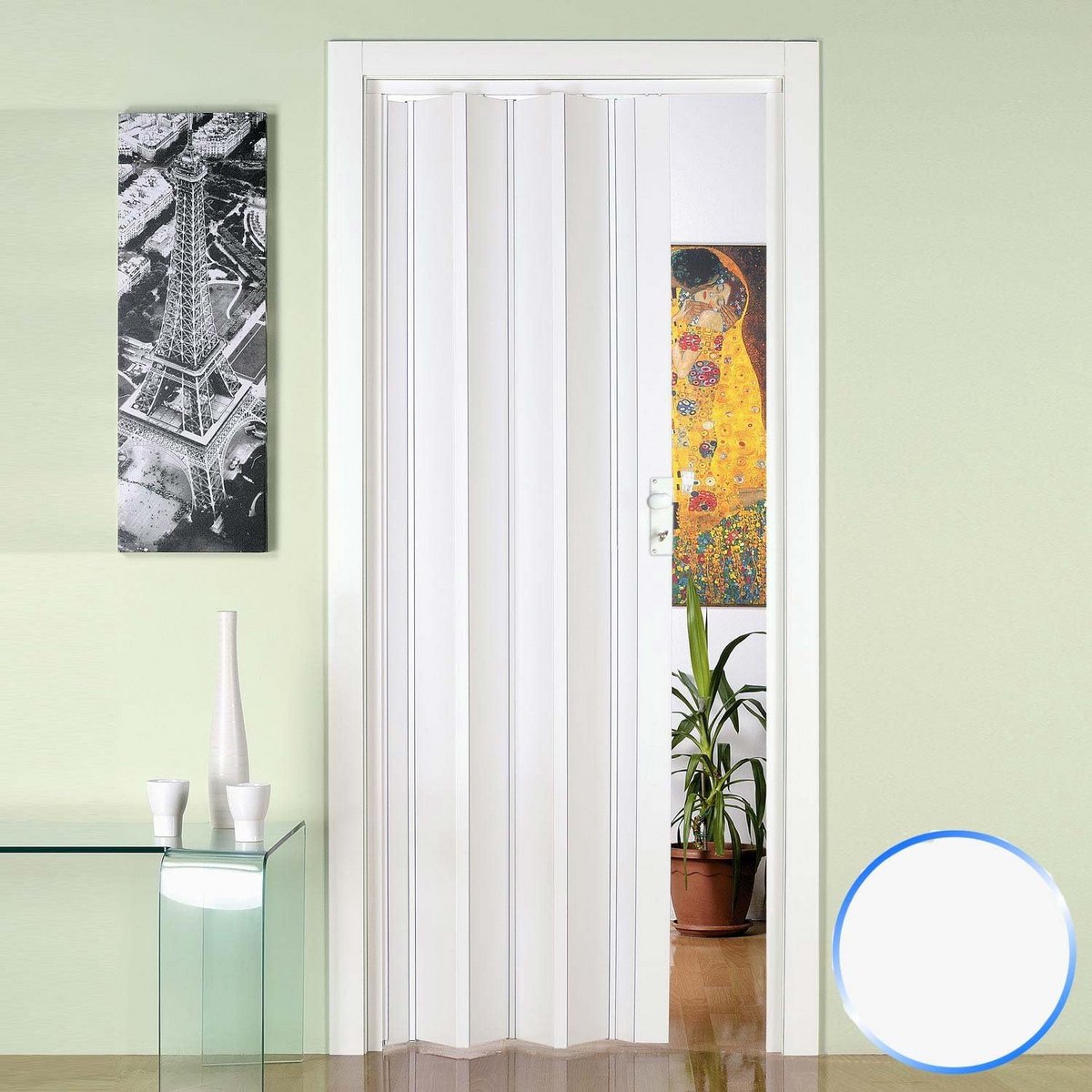 PVC Vouwdeur Grijs 88,5 x 214 cm - Ruimtebesparend en Waterdicht