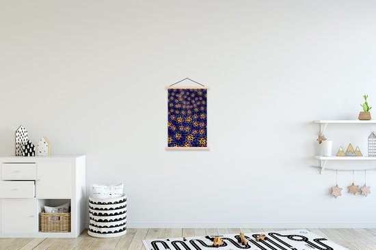 Porte-affiche avec affiche - Affiche scolaire - Imprimé panthère - Motifs - Jaune - 40x60 cm - Lattes vierges