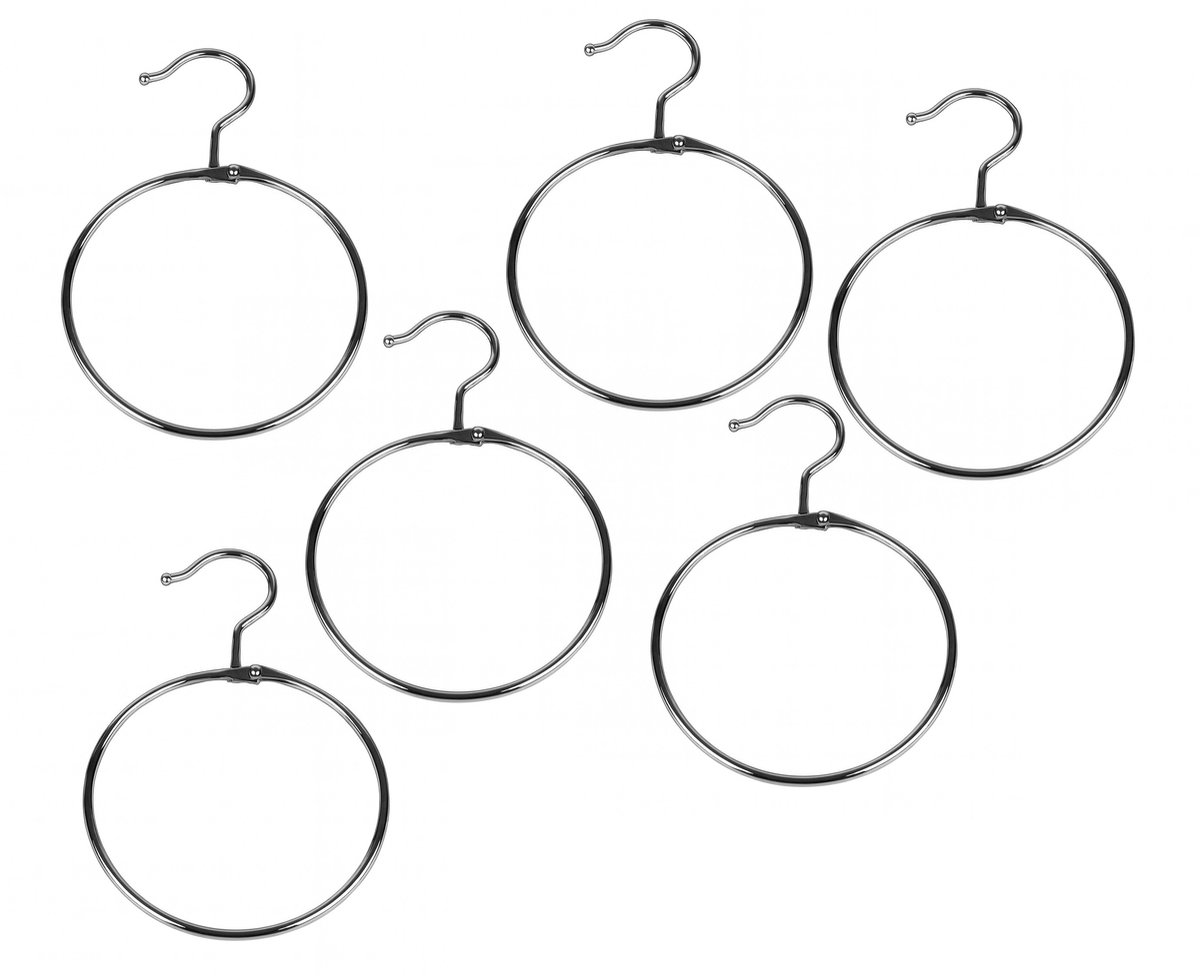 Set van 6 metalen ophangringen met haak (125 mm)
