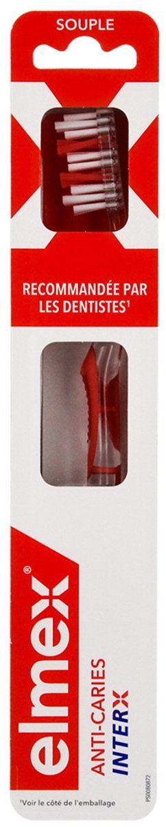 Elmex Anti-Caries InterX Zachte Tandenborstel (Kleur : Oranje)