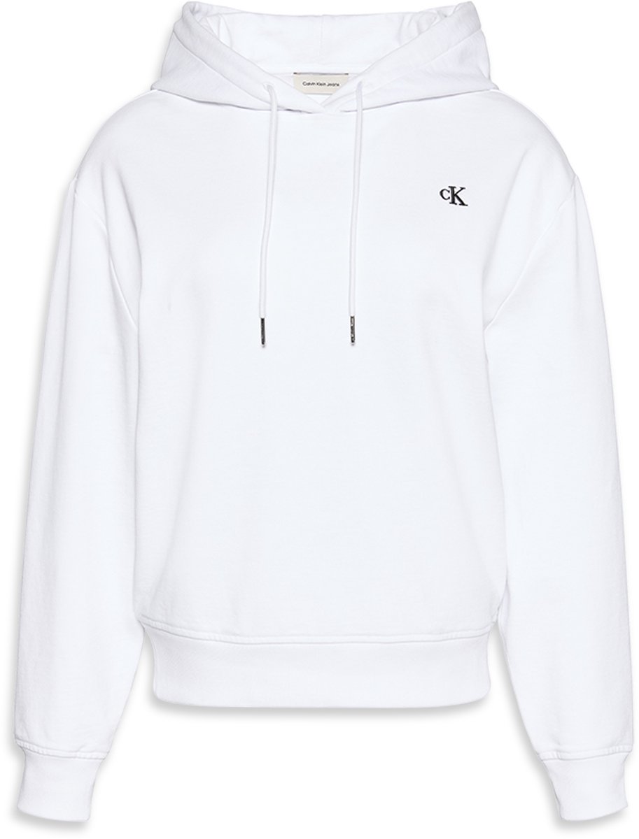 Calvin Klein Jeans Cotton Terry Monogram Hoodie Wit