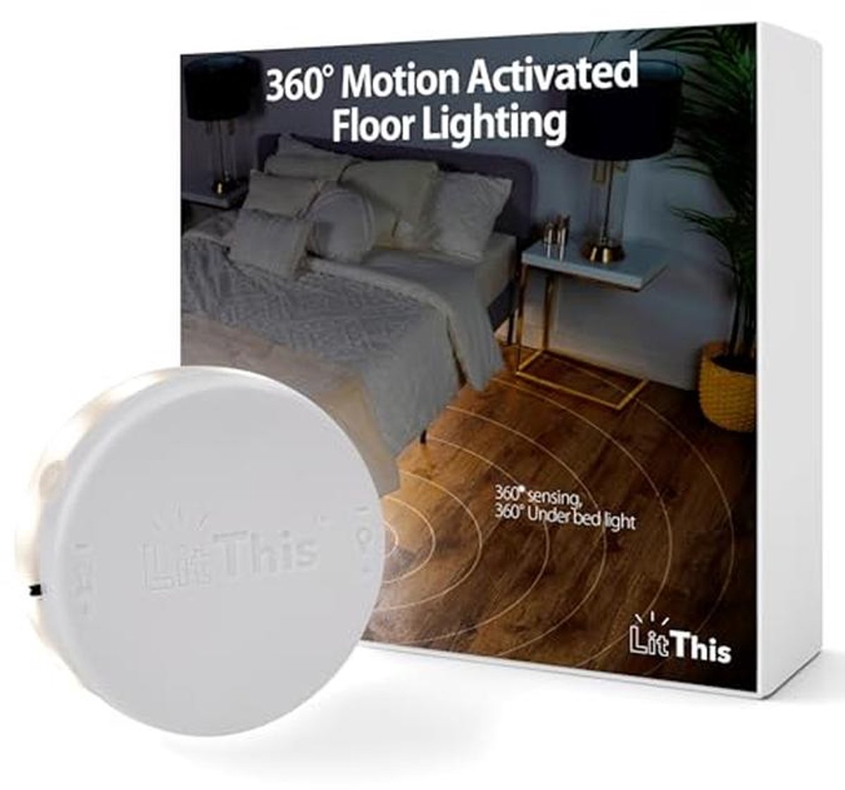 Bedverlichting met Bewegingssensor - Draadloze LED-verlichting voor onder meubels - 360° Detectie - Dimbaar en Instelbare Helderheid