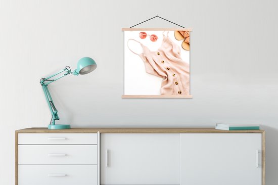 Porte-affiche avec affiche - Affiche scolaire - Lunettes de soleil - Slippers - Combinaison - 90x90 cm - lattes vierges