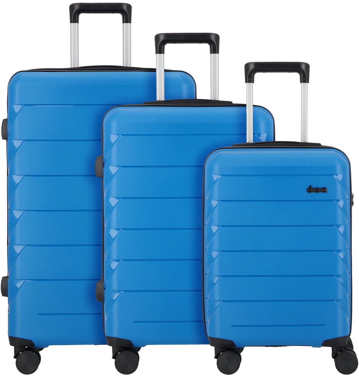 d & n Travel Line 4100 4 wielen Kofferset 3-delig - Harde bagage - TSA slot - blue
