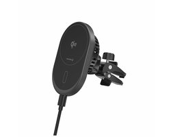 Swissten Magride Telefoonhouder - Geschikt voor Magsafe - Houder geschikt voor iPhone 12/13/14/15/16/17 - Qi2 15W - Zwart