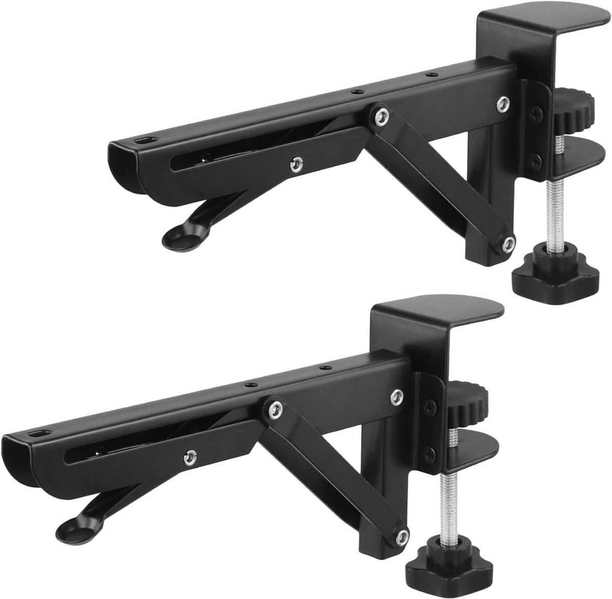 Bureauverlengingshouders Set van 2 - Tafelmontageclip - Opvouwbare houder - Bureau's 1-5 cm dik - Ergonomisch design - Kantooraccessoires