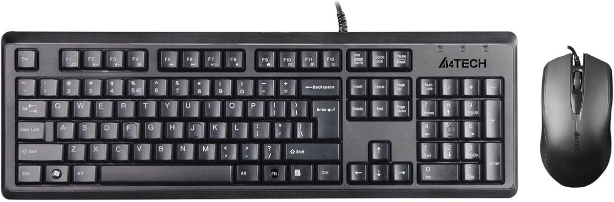 Bedraad toetsenbord en muis set - USB - numeriek blok - functietoetsen - zwart