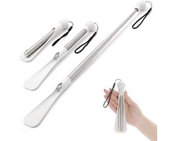 Schoenlepel van 91,4 cm (36,2 inch) met een lange, opvouwbare steel. Geschikt voor senioren, zwangere vrouwen en mensen met rugklachten.