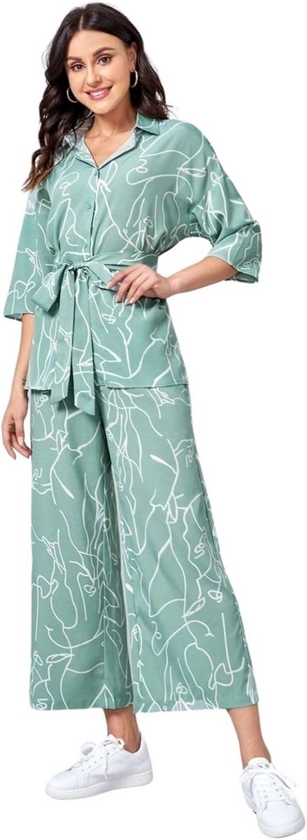 Co Ord Set voor Dames - Trendy Koreaanse Zomeroutfit met Longshirt en Bijpassende Onderkleding