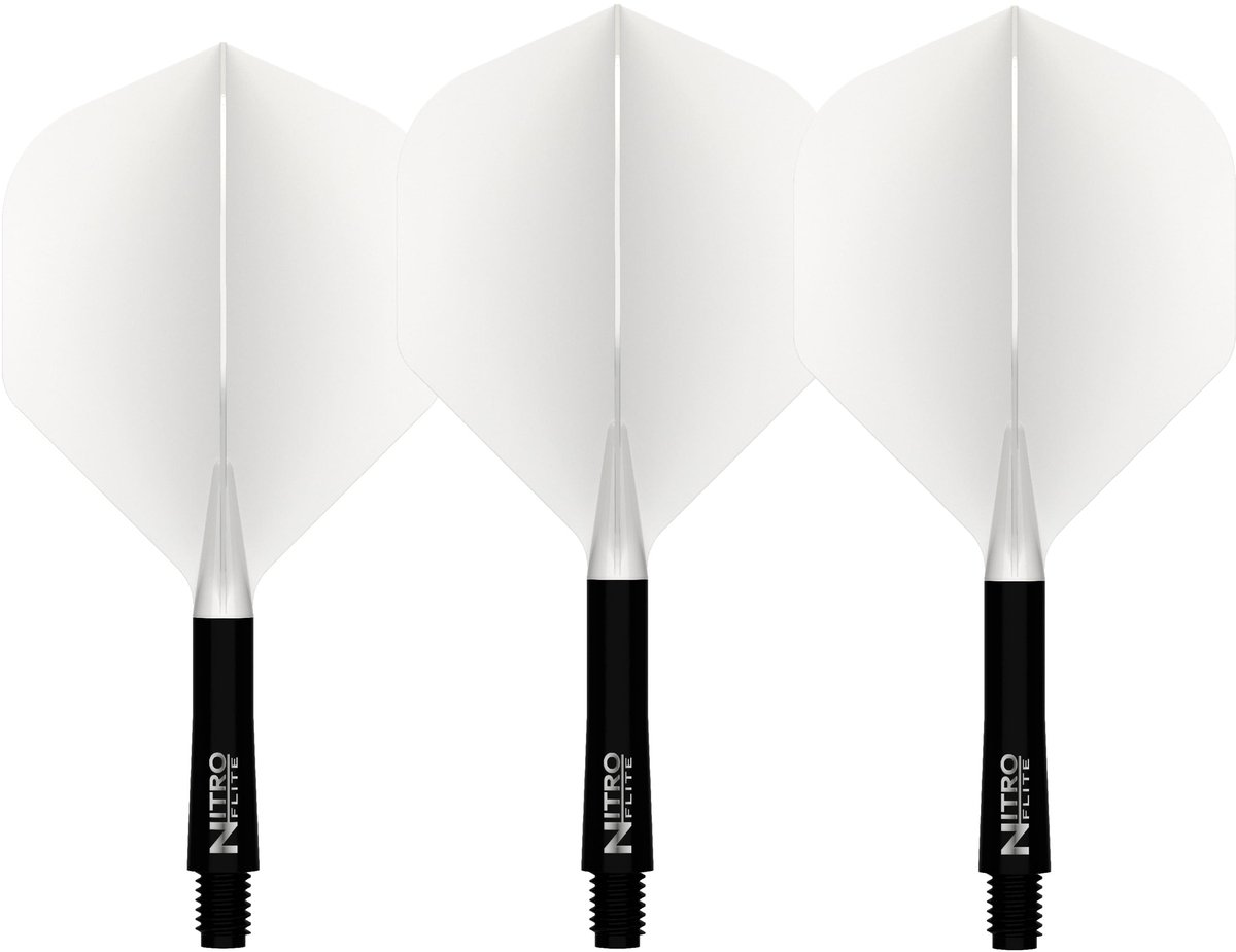 Red Dragon Nitro Flite Black and White NO2 - Dart Flights