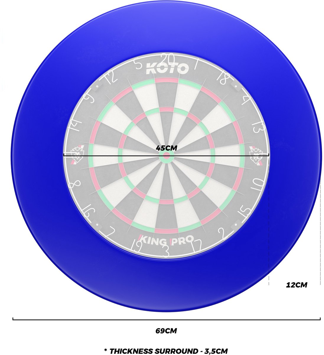 DARTSHOPPER - Dart Surround Ring Blauw - Officiële Dartbord Grootte - Economisch & Duurzaam - Beschermd Muren & Dartpunten
