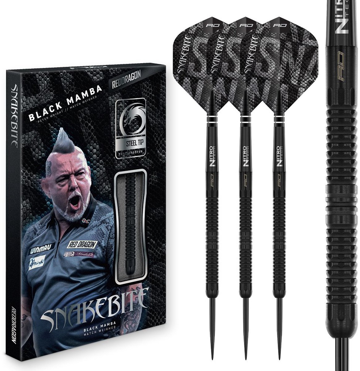 Red Dragon Peter Wright Black Mamba 90% - Dartpijlen