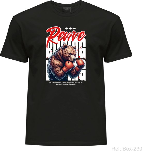 T-shirt de boxe - t-shirts homme col rond - chemise homme manches courtes - T-shirt fitness - T-shirt motivation boxe - chemise avec print Revive Boxing
