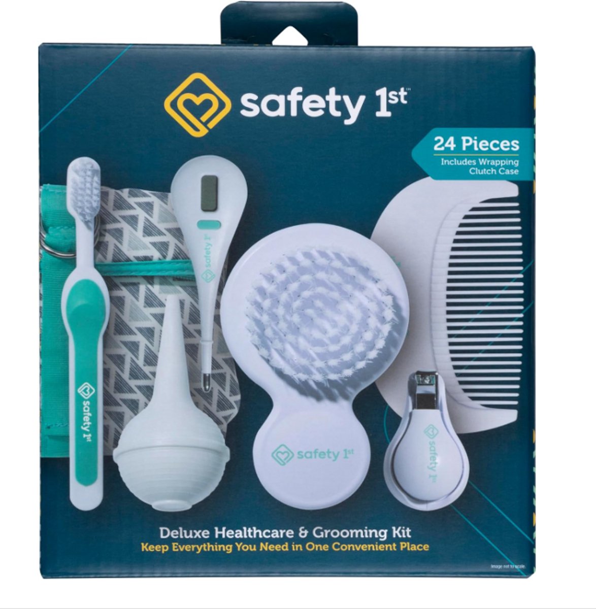 Safety 1st Deluxe Baby Verzorgings- en Gezondheidsset – Pyramids Aqua Essentiële babyverzorgingsset voor pasgeborenen – 24-deligs