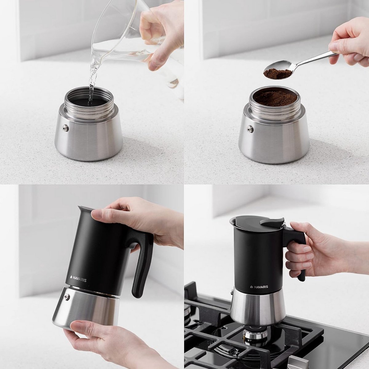 Moka Express voor 6 Kopjes - Koffiezetter voor Alle Warmtebronnen