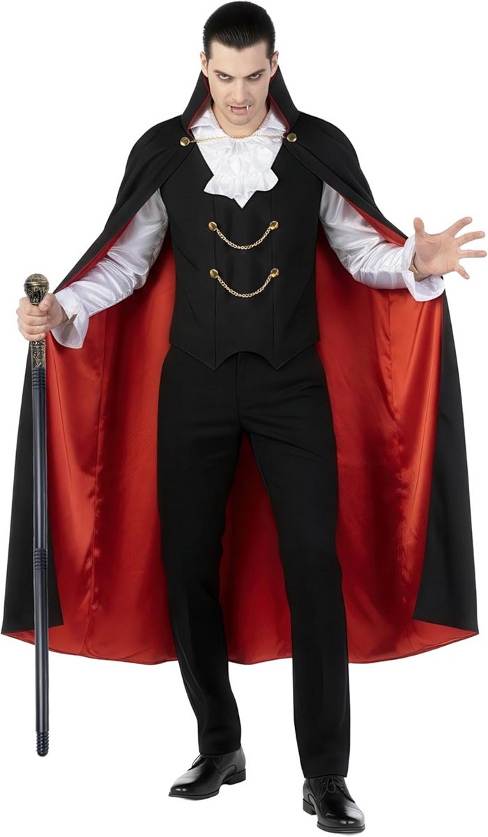 Vampierkostuum voor heren - Dracula kostuum met cape en vest voor Halloween