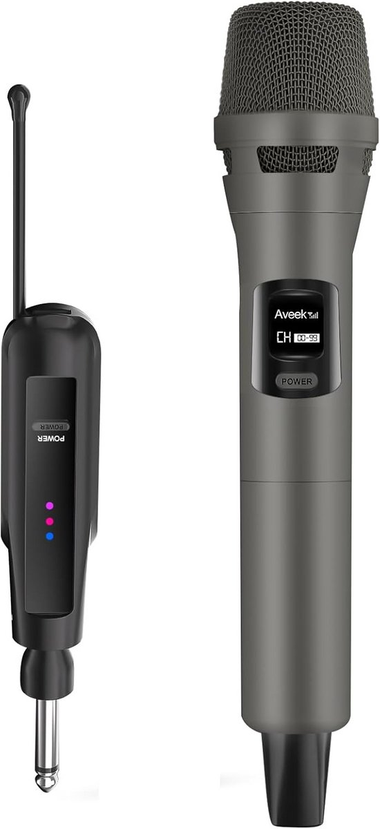 Draadloze Microfoon voor Karaoke, Feest en Toespraken met 2.4GHz Ontvanger