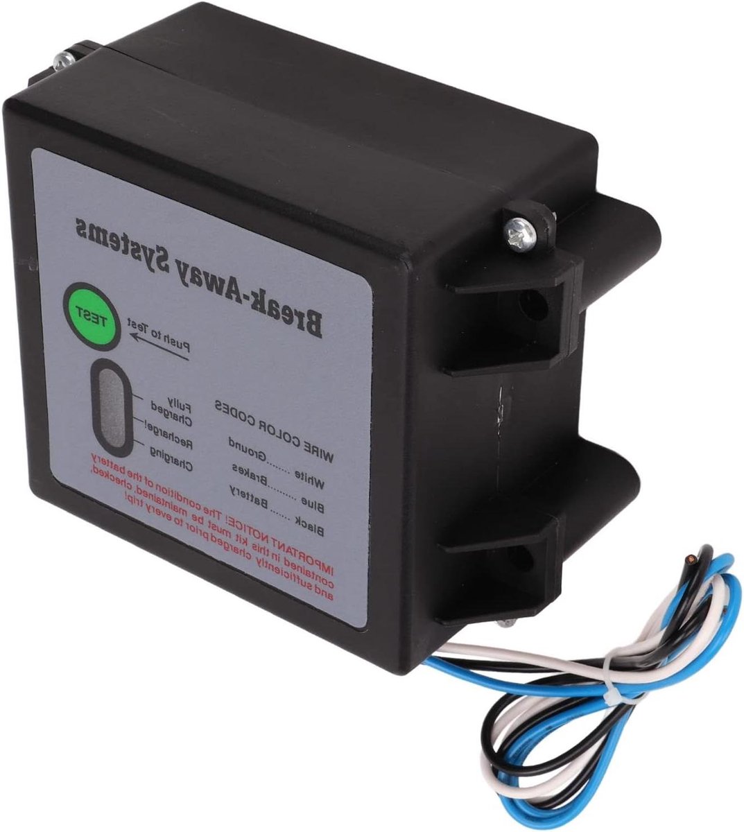 Ronte - Breakaway Kit voor Aanhangwagen met LED Testcontrollersysteem, 12V Batterijbox - Universele Brake Away Accessoires.