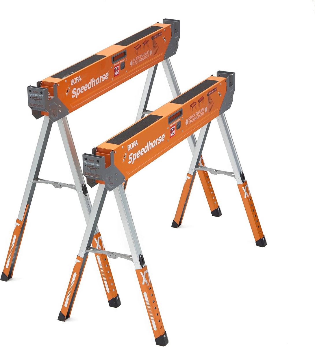 Verstelbare Zaagbok met Metaal Top - 30-36 Inch Hoogte, 2 Stuks Heavy Duty Constructie