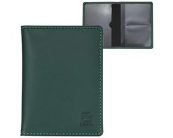 Hoes voor kentekenbewijs en rijbewijs - dunne, lichte en robuuste kunstlederen beschermhoes - groene creditcardhouder 12.3*9.3*0.5cm