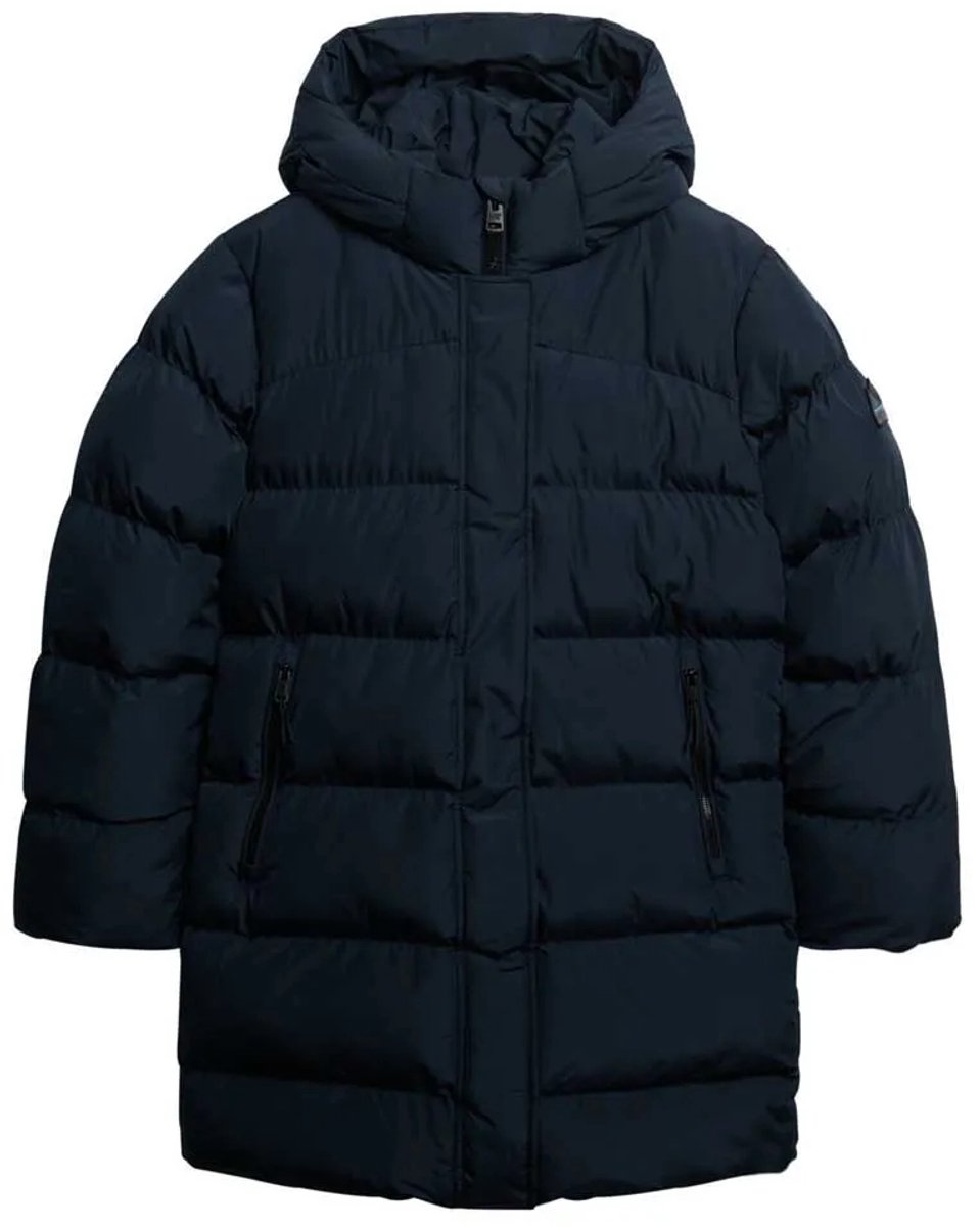 Superdry Sports halflange pufferjas met capuchon Dames Gewatteerde jassen Marineblauw