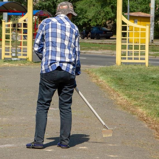 Tuinbezem voor voegen, onkruidborstel met haken, voegenreiniging, stalen borstel - Set van 4 — afbeelding 4