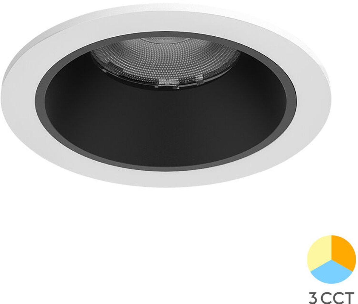 Braytron - LED inbouwlamp - 20W - Aanpasbare Kleur CCT - 2200 Lumen - Rond - Mat Wit - Buiten Diameter 110 mm