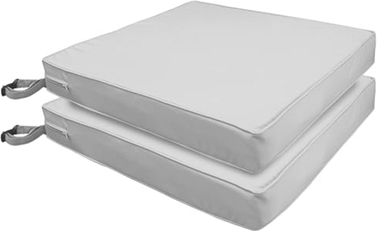 Terrasstoelkussens 47 x 49 x 3 cm, grijs - Comfort en Stijl voor Buiten