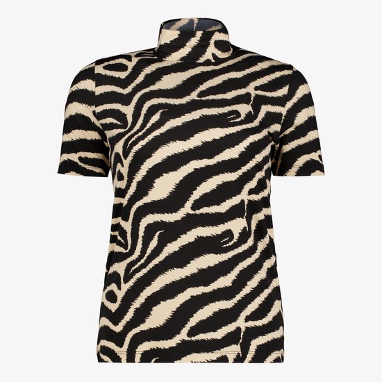 TwoDay haut femme avec imprimé zèbre Zwart beige - Taille XXL
