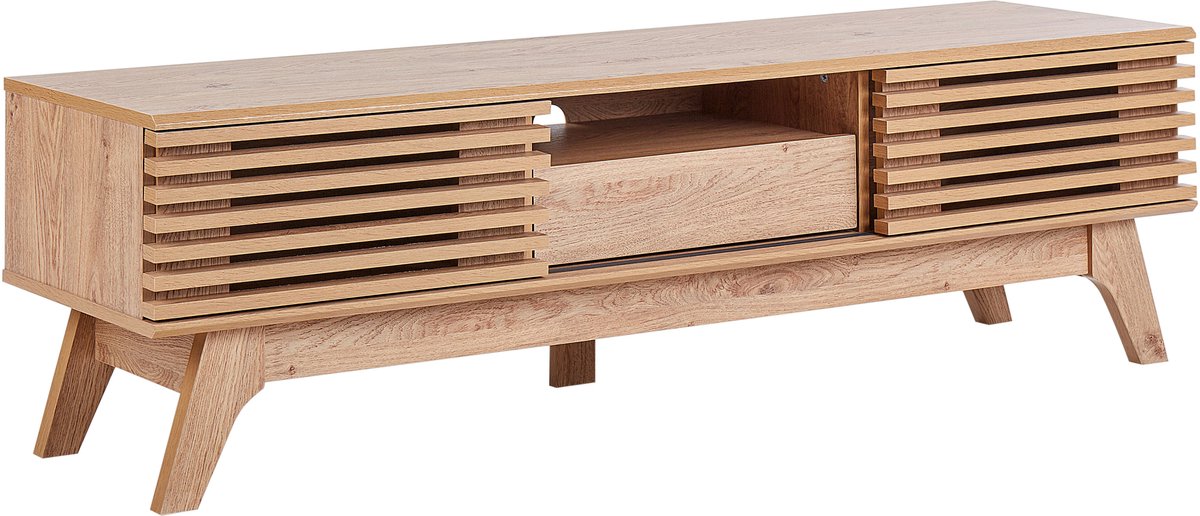 Beliani DETROIT II - TV-meubel - Lichte houtkleur - Vezelplaat Bruin
