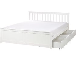 BELIANI OLENDON - Bed met 2 lades - Wit - 160 x 200 cm - Dennenhout