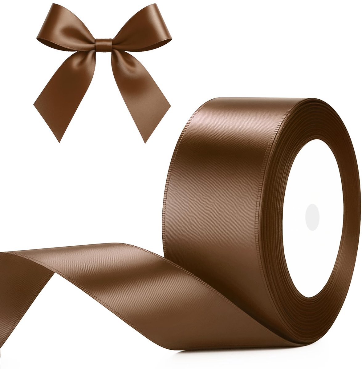 IMPERATORIS® Satijn Linten Set Voor Knutselen, Cadeaus, Decoratie - Cadeaulint - donkerbruin
