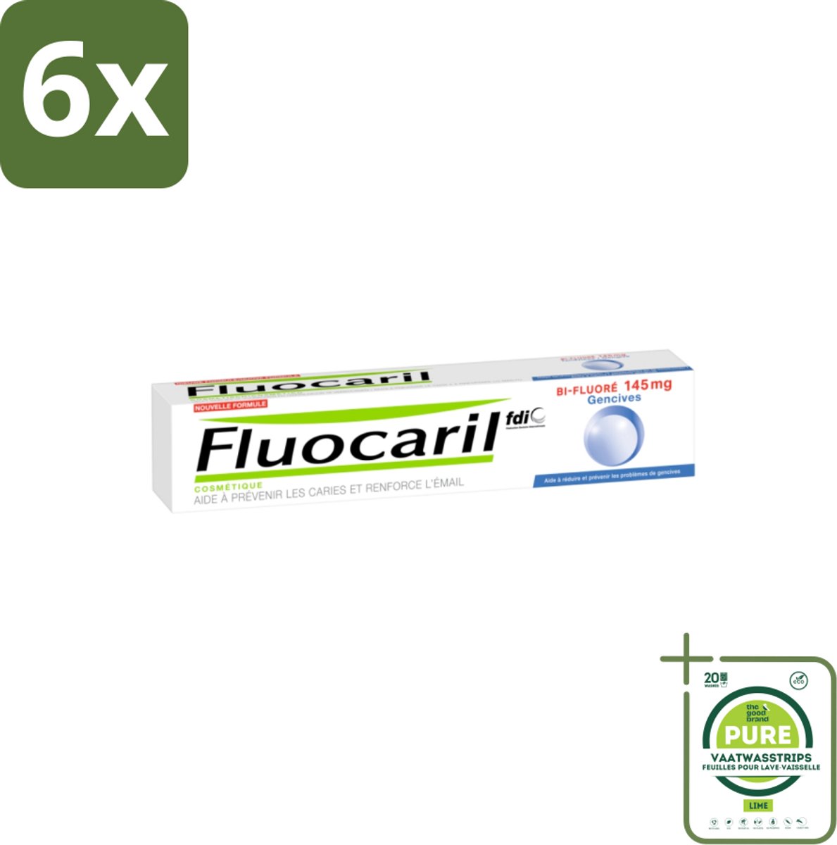 Fluocaril - Tandpasta - Met Fluoride - 75 ml - Voordeelverpakking - 6 stuks - Tandpasta - Fluoride