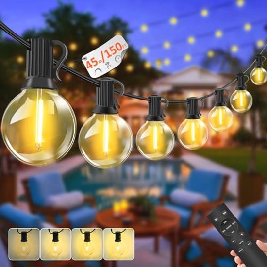 Buiten Led Lichtsnoer 45 Meter Met 62 2 Weerbestendige G40 