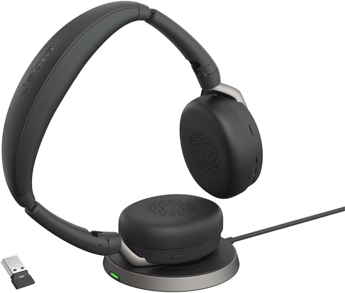 Draadloze Stereo Headset met Noise Cancelling en Draadloze Oplaadstandaard - Geschikt voor UC Platformen - Zwart