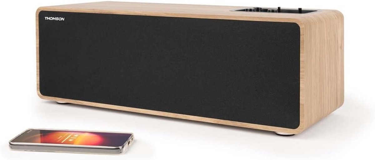 Woonluidspreker Bluetooth 5.3 - 150 W met afstandsbediening - Hout en stof