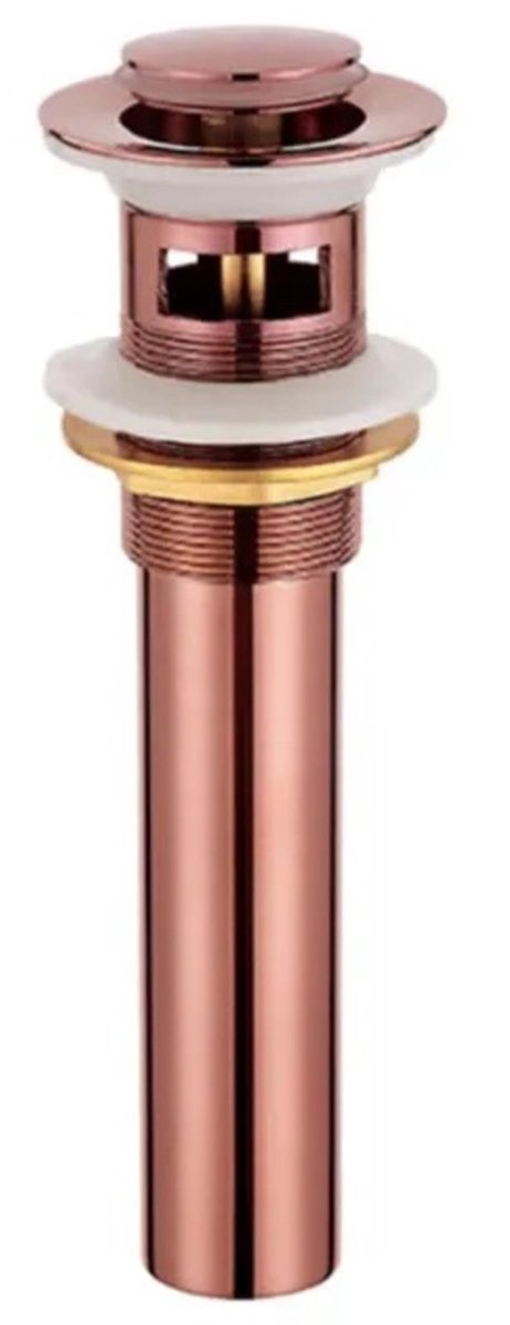 Hudor Clic Clac Band 003 Roségoud - 100% Messing Afvoer - Modern Design Badkamer - Klik Klak Systeem - Elegant en Praktisch - Combineerbaar met Kranen