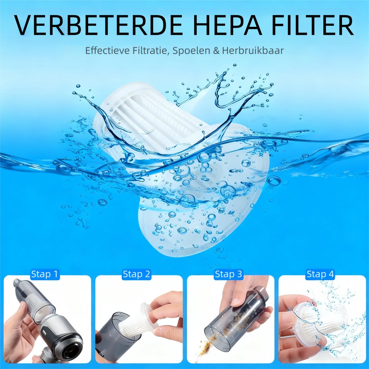 Autostofzuiger-3-in-1 Auto Stofzuiger-Handstofzuiger - Mini - afbeelding 3