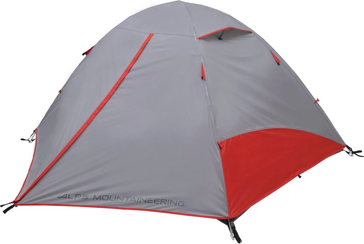 2-persoons Tent met 2 Deuren en Vestibules - Grijs/Rood